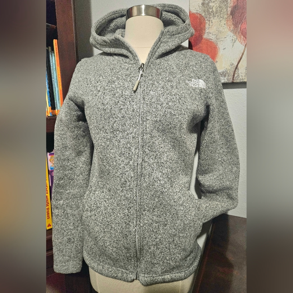 NorthFace Heathered Gray Knit Hoodie